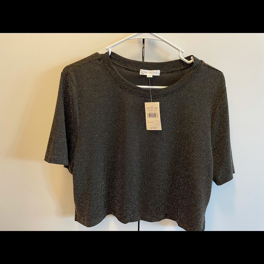 Black gold tinted crop top